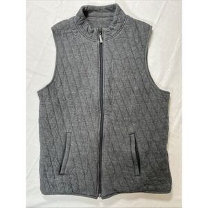 Mizzen + Main Quilted Vest Mens Size Medium Gray Cotton Blend Golf
